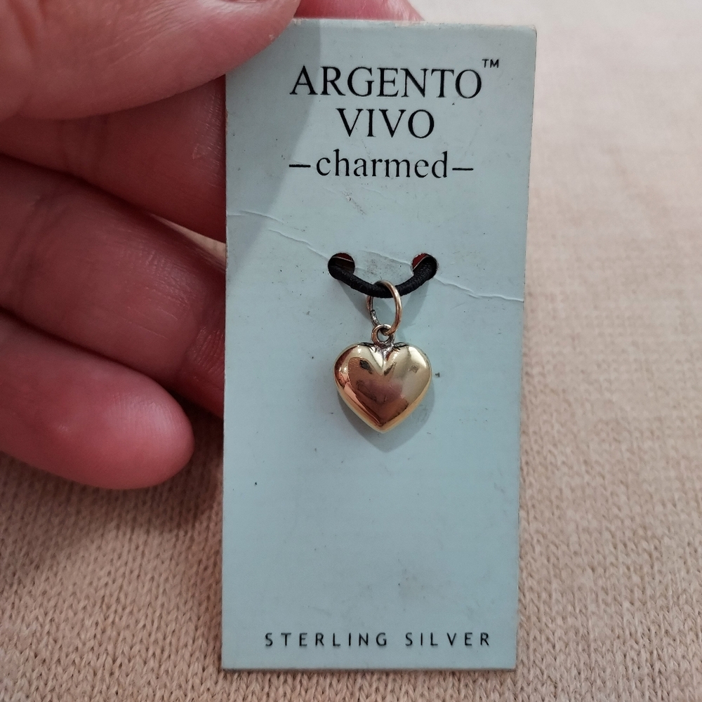 Argento Vivo Sterling Silver Heart Charm